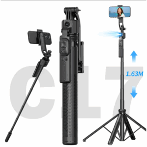 C17 AI Face Tracking Gimbal Quadrapod Selfie Stick - Black