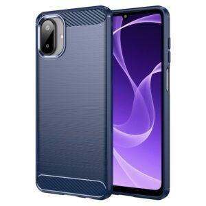 Samsung Galaxy A07 4G Carbon Fiber Texture Brushed Cover - Blue