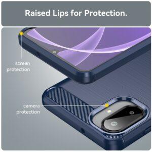 Samsung Galaxy A07 4G Carbon Fiber Texture Brushed Cover – Blue