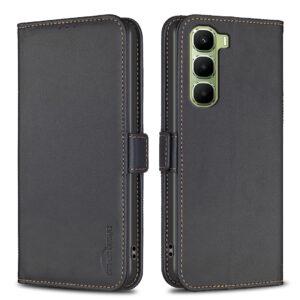 Infinix Hot 60 Pro 4G BINFEN COLOR BF31 PU Leather Flip Wallet Cover - Black