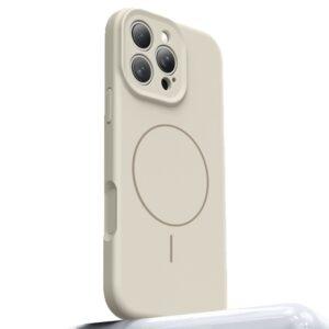 iPhone 16 Pro MagSafe Liquid Silicone + PC Camera Touch Button Cover - Antique White