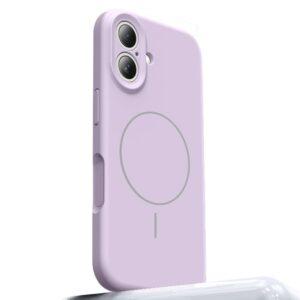 iPhone 16 MagSafe Liquid Silicone + PC Camera Touch Button Cover – Light Purple