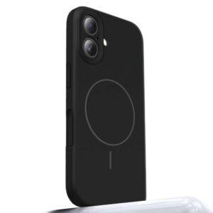 iPhone 16 MagSafe Liquid Silicone + PC Camera Touch Button Cover – Black