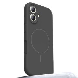 iPhone 16 MagSafe Liquid Silicone + PC Camera Touch Button Cover – Dark Grey