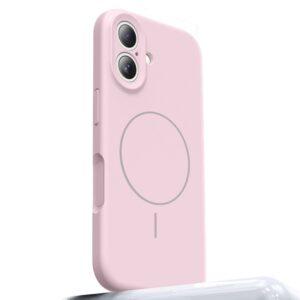 iPhone 16 MagSafe Liquid Silicone + PC Camera Touch Button Cover – Pink
