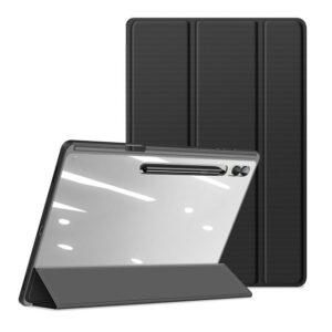 Samsung Tab S10 Ultra/S9 Ultra/S8 Ultra DUX DUCIS Toby Series Leather Tri-fold Cover – Black