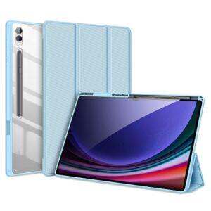 Samsung Tab S10 Ultra/S9 Ultra/S8 Ultra DUX DUCIS Toby Series Leather Tri-fold Cover – Blue