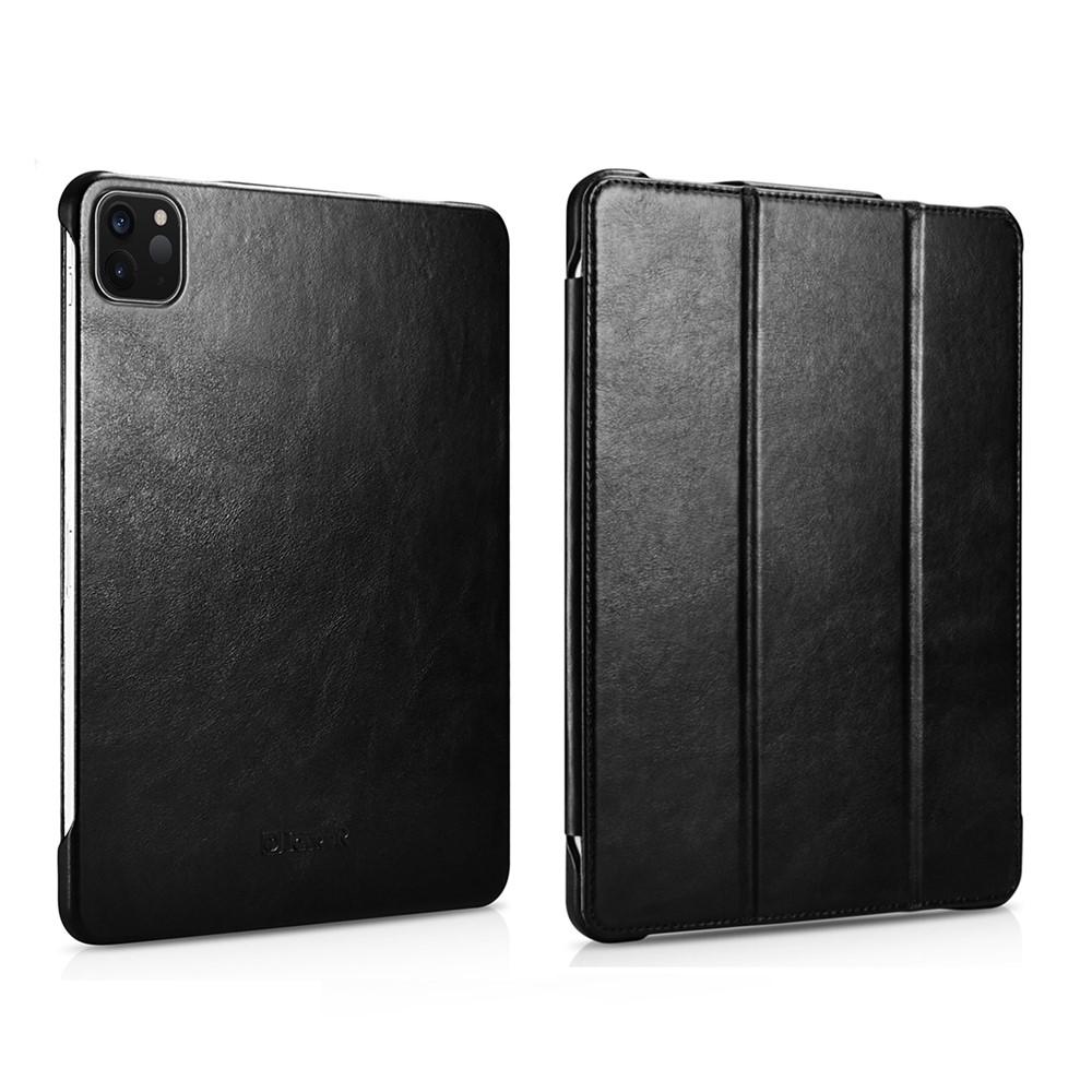 iPad Air 11 / Pro 11-inch ICARER Retro Tri-Fold Genuine Leather Smart Cover - Black