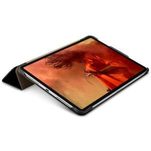 iPad Air 11 / Pro 11-inch ICARER Retro Tri-Fold Genuine Leather Smart Cover – Black