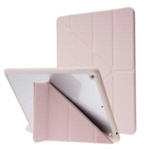 iPad 10.2 (2021/20/19) PU Leather Origami Stand Tablet Cover with Auto Wake/Sleep – Pink