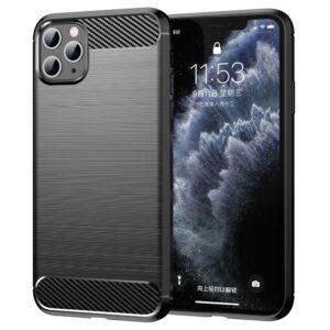 iPhone 11 Pro Max Carbon Fiber Texture Cover - Black