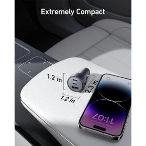 Anker 335 Car Charger 67W Triple-Port Car Charger – Black A2736H11