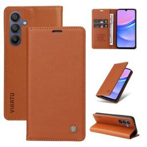 Samsung Galaxy A17/ A16/ A26 5G YIKATU YK-001 Leather Flip Cover Magnetic Closure – Brown