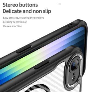 iPhone 16e MagSafe Hybrid Clear Cover Carbon Fiber – Black
