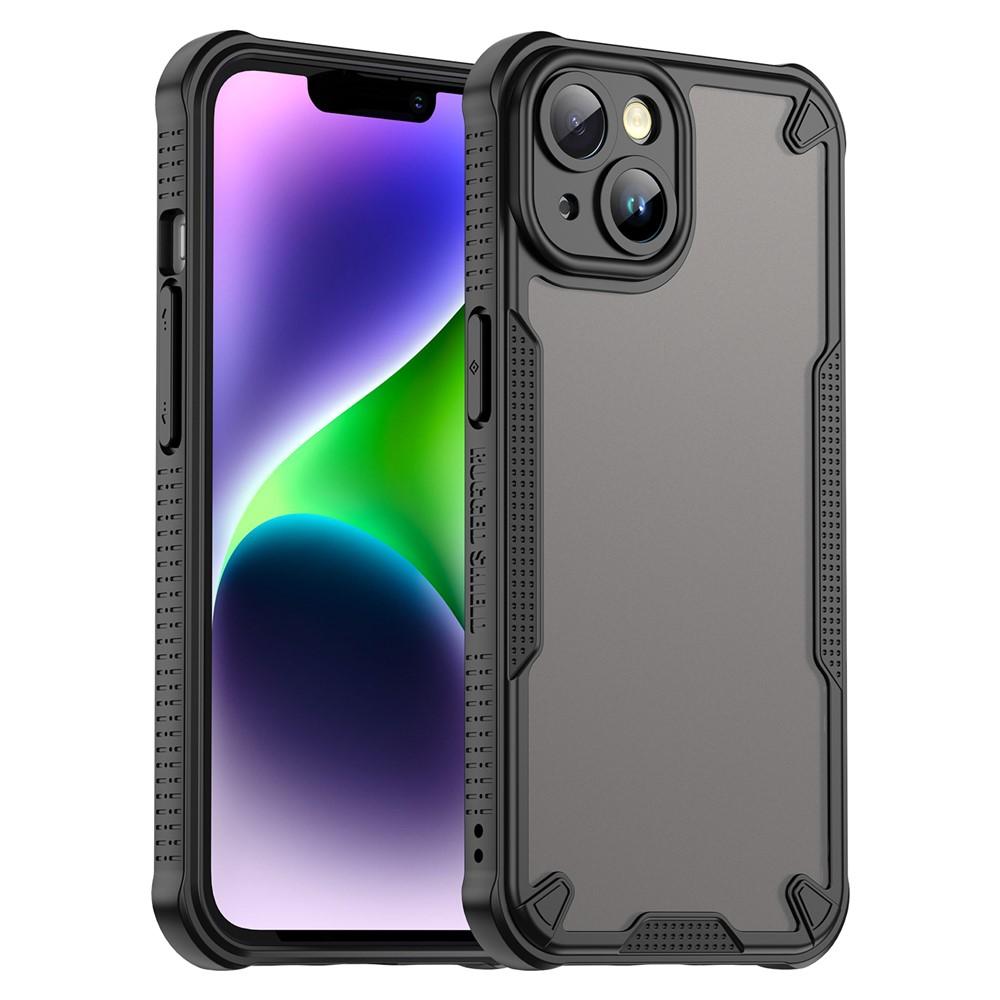 iPhone 14 PC+TPU Frosted Shockproof Back Cover - Black