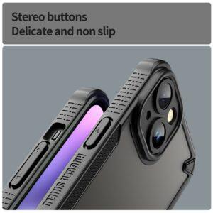 iPhone 14 PC+TPU Frosted Shockproof Back Cover – Black