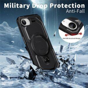 iPhone 16e MagSafe Kickstand TPU + PC Phone Cover – Black