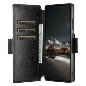 Samsung Galaxy S23 Ultra SUTENI Q-06 Color Splicing Magnetic Detachable Leather Cover – Black