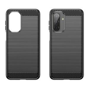 Samsung Galaxy A17 Case Carbon Fiber Texture Brushed Cover – Black