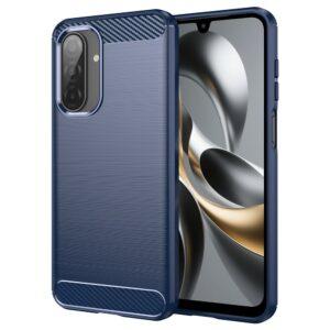 Samsung Galaxy A17 Case Carbon Fiber Texture Brushed Cover – Blue