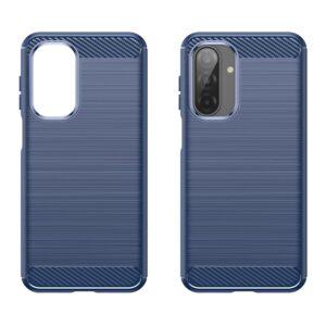 Samsung Galaxy A17 Case Carbon Fiber Texture Brushed Cover – Blue