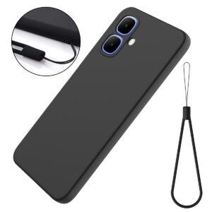 TECNO Pop 10 /TECNO Spark Go 2/ Infinix Smart 10 Liquid Silico Cover with Hand Strap – Black