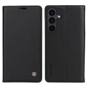 Samsung Galaxy S25 FE YIKATU Flip Magnetic Closure PU Leather Cover – Black