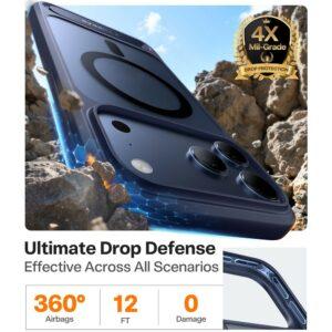 iPhone 17 Pro Max TORRAS Kickstand TPU + PC Magsafe Cover – Dark Blue