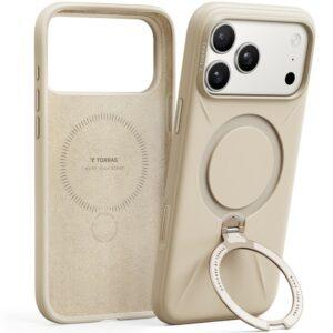 iPhone 17 Pro Max TORRAS Ostand Spin Silicone Series Magsafe Ring Kickstand Cover – Gold