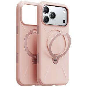 iPhone 17 Pro Max TORRAS Ostand Spin Silicone Series Magsafe Ring Kickstand Cover – Pink