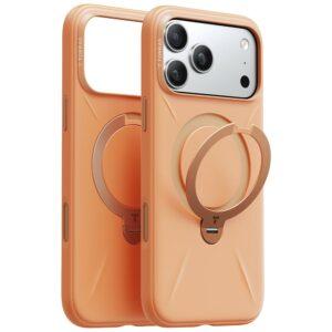 iPhone 17 Pro TORRAS Ostand Spin Silicone Series Magsafe Ring Kickstand Cover – Orange