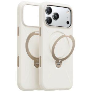 iPhone 17 Pro Max TORRAS Ostand Spin Silicone Series Magsafe Ring Kickstand Cover – White
