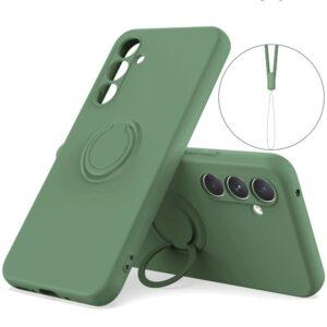 Samsung Galaxy A17 5G / 4G Silicone Ring Kickstand Cover with Strap – Green