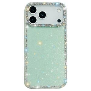 iPhone 17 Pro Max IMD Rhinestone Edge Glitter TPU + PC Cover – Light Green