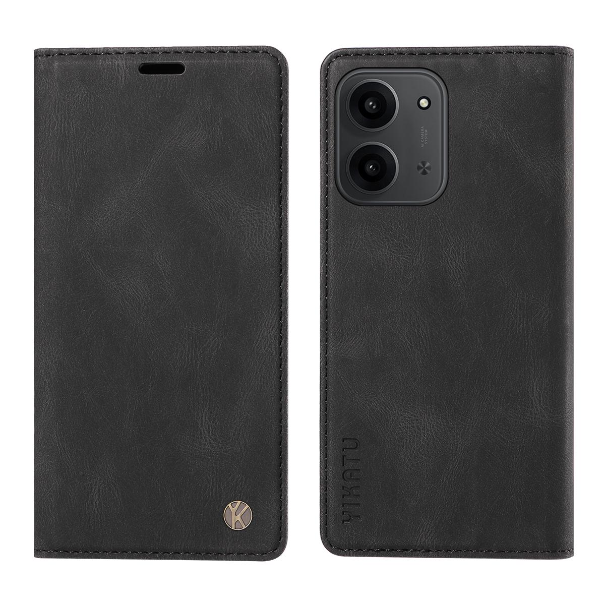 Redmi 15C 4G YIKATU YK-004 flip leather Skin-Touch Wallet Cover - Black