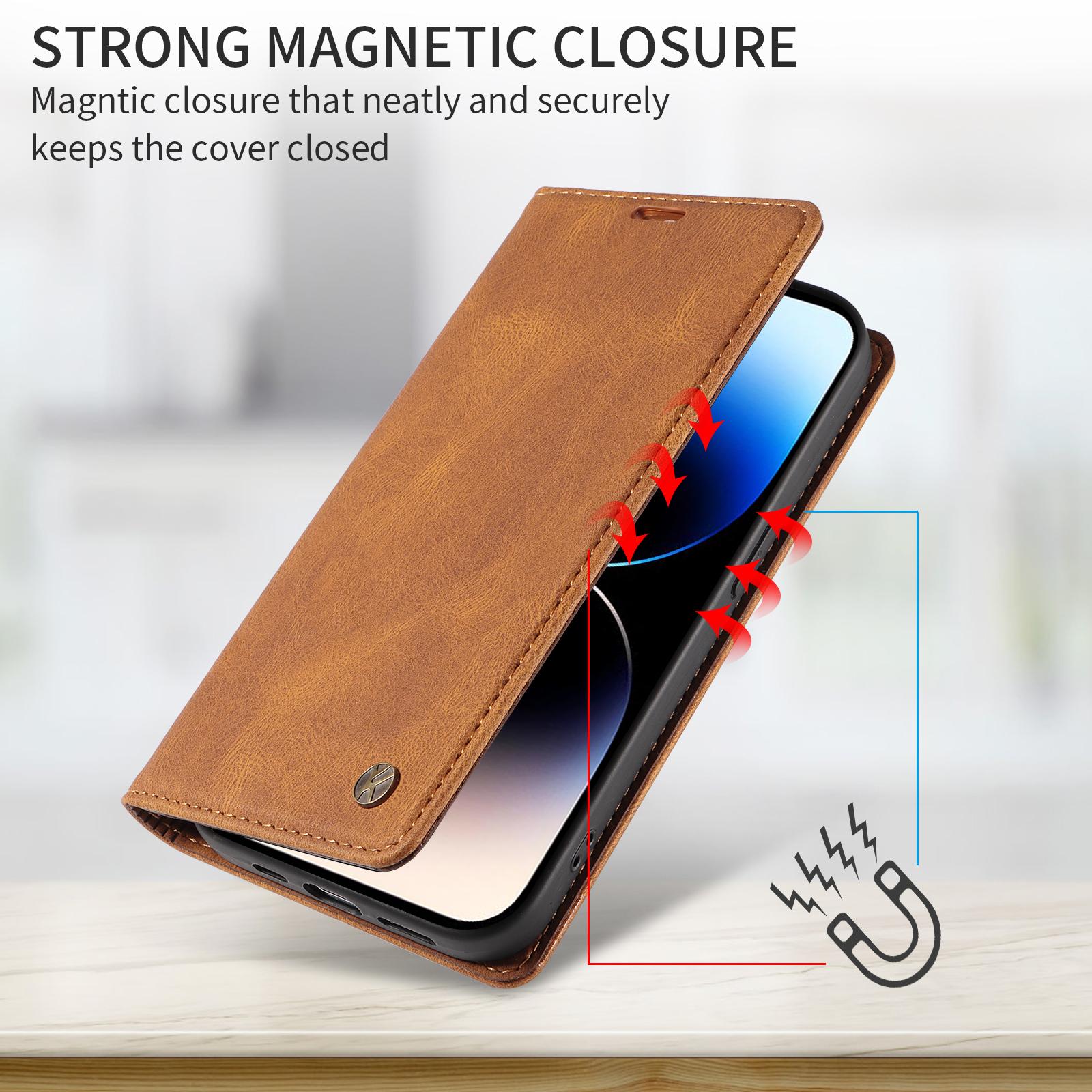 Redmi 15C 4G YIKATU YK-004 flip leather Skin-Touch Wallet Cover - Brown - Image 3