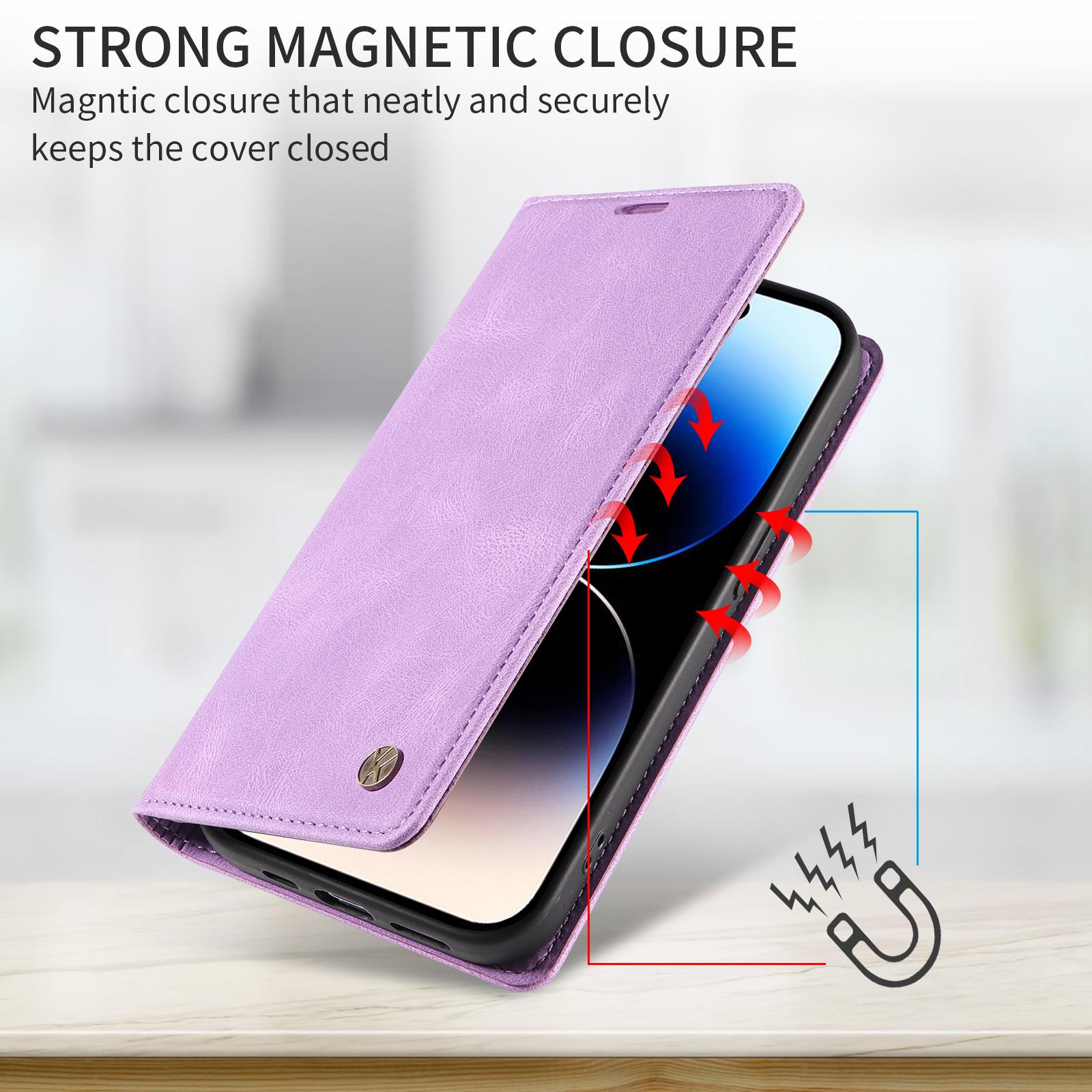 Redmi 15C 4G YIKATU YK-004 flip leather Skin-Touch Wallet Cover - Purple - Image 3