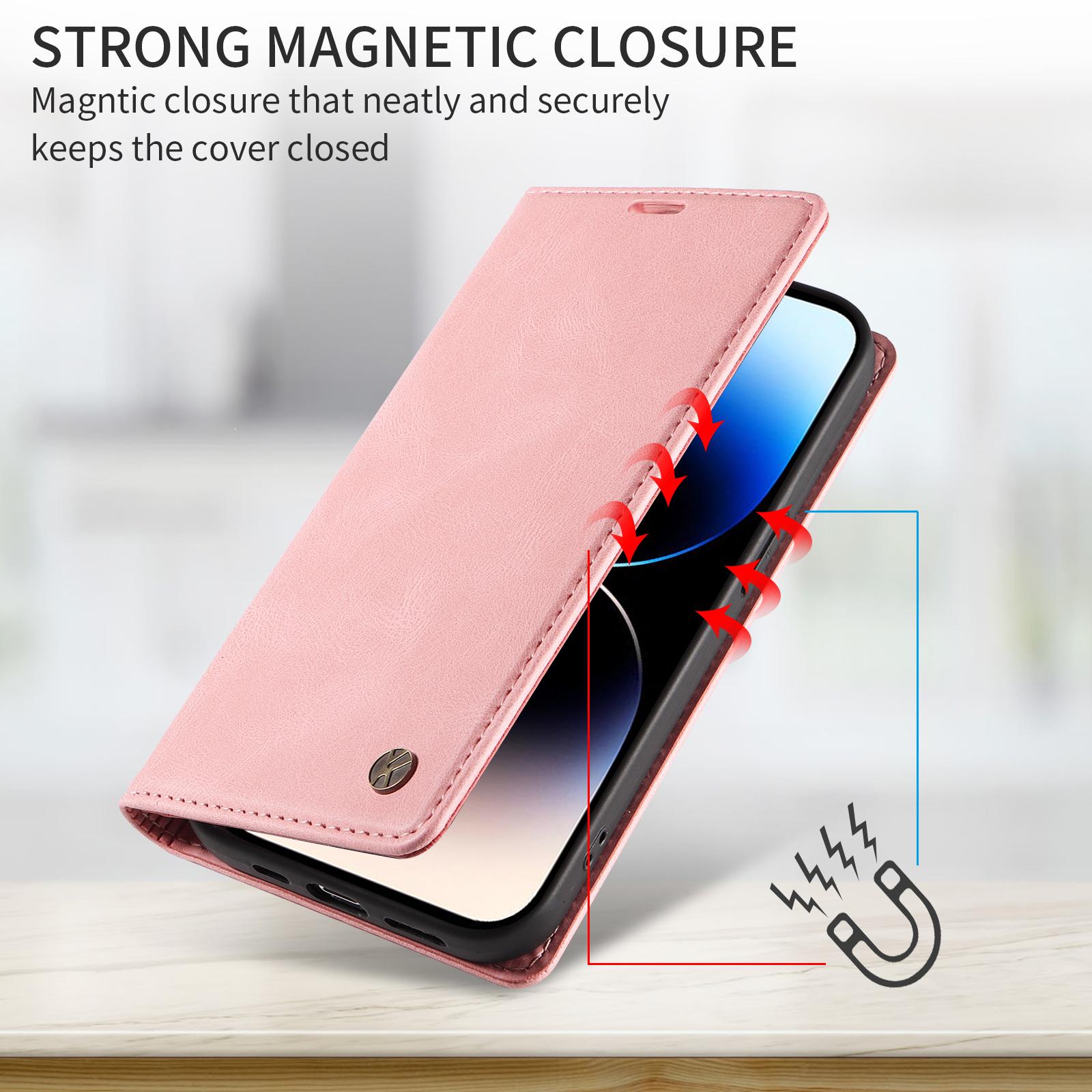 Redmi 15C 4G YIKATU YK-004 flip leather Skin-Touch Wallet Cover - Pink - Image 3