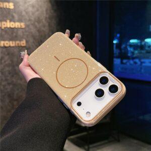 iPhone 17 Pro Max  MagSafe Glitter Design IMD TPU + PC Cover – Desert Gold