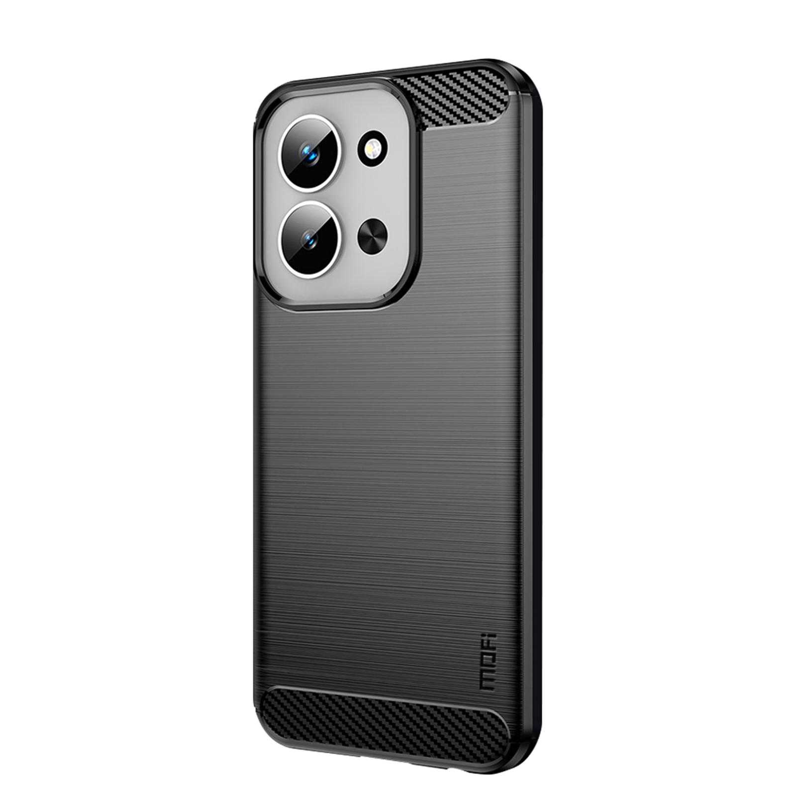 Redmi 15C 4G MOFI Texture Carbon Fiber Soft TPU Cover - Black