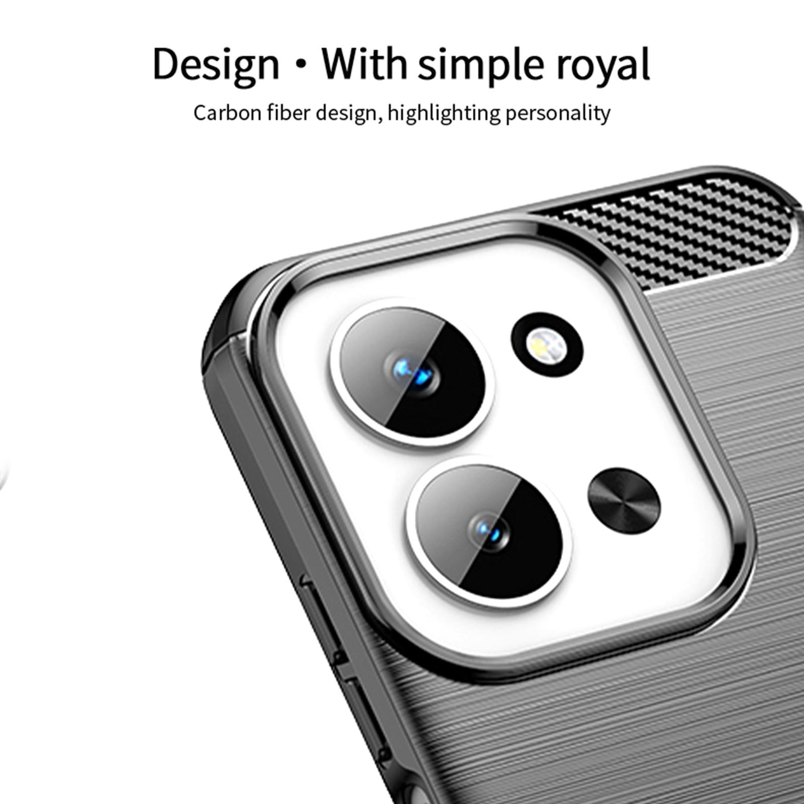 Redmi 15C 4G MOFI Texture Carbon Fiber Soft TPU Cover - Black - Image 3