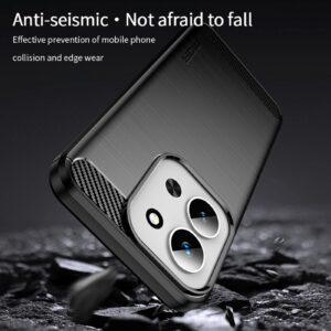 Redmi 15C 4G MOFI Texture Carbon Fiber Soft TPU Cover – Black