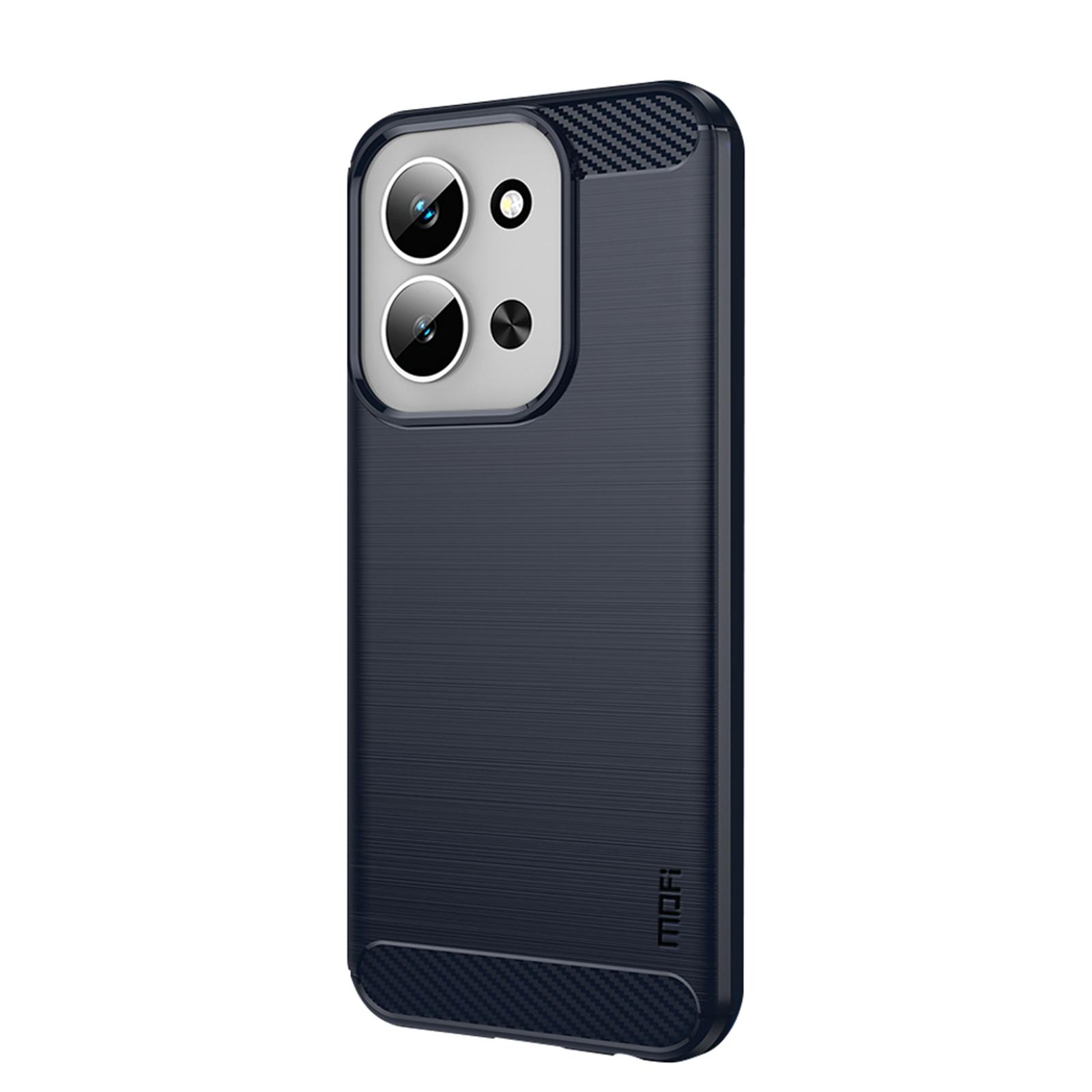 Redmi 15C 4G MOFI Texture Carbon Fiber Soft TPU Cover - Blue