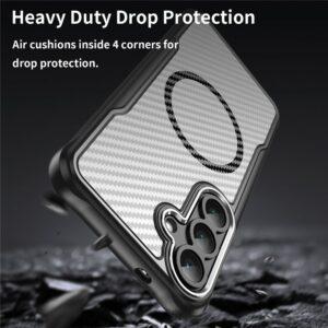 Samsung Galaxy S25 FE MagSafe Hybrid Clear Cover Carbon Fiber – Black