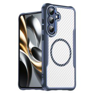 Samsung Galaxy S25 FE MagSafe Hybrid Clear Cover Carbon Fiber – Blue