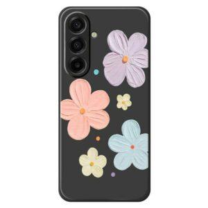 Samsung Galaxy A17 5G / 4G Four Color Flowers Pattern TPU Cover – Black