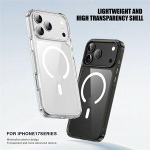 iPhone 17 Pro Max MagSafe TPU + PC Clear Phone Back Cover – Transparent