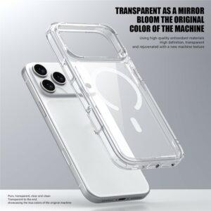 iPhone 17 Pro MagSafe TPU + PC Clear Phone Back Cover – Transparent