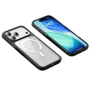 iPhone 17 Pro Max MagSafe TPU + PC Clear Phone Back Cover - Transparent Black