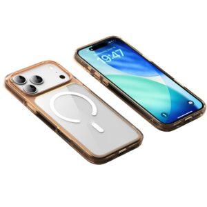 iPhone 17 Pro Max MagSafe TPU + PC Clear Phone Back Cover - Transparent Orange